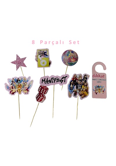 Schulzz Party Lüks Manifest Temalı Doğum Günü Parti Pasta Süsü 8 Parça 10+