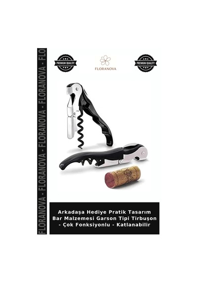 Arkadaşa Hediye Pratik Tasarım Bar Malzemesi Garson Tipi Tirbuşon - Çok Fonksiyonlu - Katlanabilir Çok Renkli