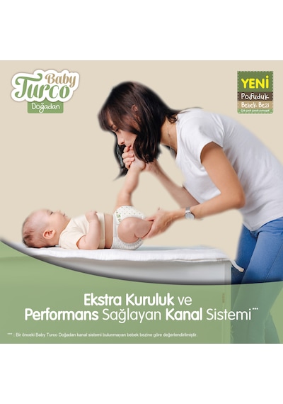 Baby Turco Doğadan Fırsat Paketi Pofuduk Bebek Bezi 3 Numara Midi 42 Adet