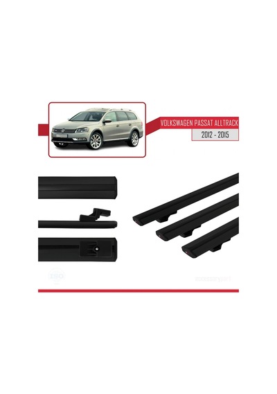 Volkswagen Passat Alltrack B7 2012-2015 Arası İle Uyumlu Basic Model Ara Atkı Tavan Barı Siyah 3 Adet