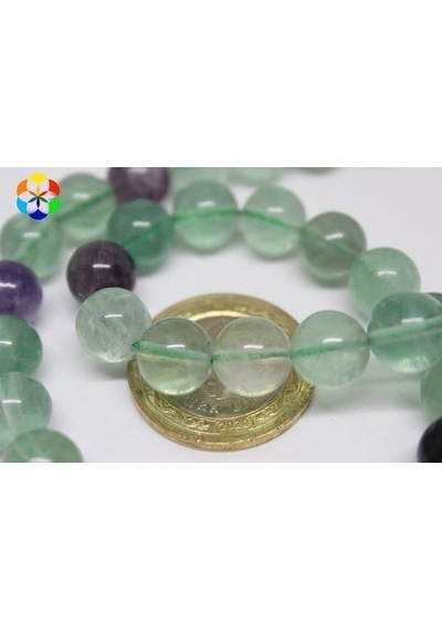 Yasamtohumu Florit Taşı Yarım Dizi 10 MM 18 CM Çok Renkli