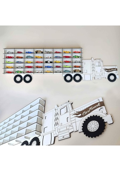 1/64 Tır Modeli Beyaz Hobi Oyuncak Araba Rafı Diğer