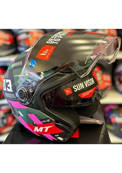 Mt Cosmo Sv Sergio Garcia D18 Mat Açık Kask Haki - Pembe