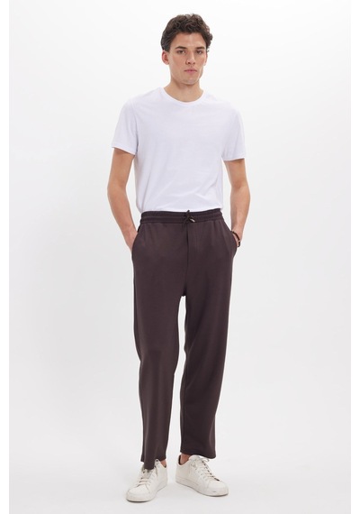 Tudors Erkek Kahverengi Baggy Fit Rahat Kesim Modal Kumaş Soft Doku Beli Bağcıklı Yan Cepli Eşofman Altı-46290