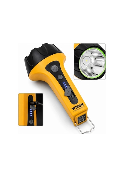 Wison Ws-2626 8 Watt 12 Saat Aydınlatmalı Type-c Şarjlı Projektör Şarjlı Kambur Fener