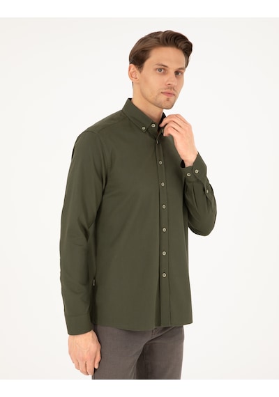 Pierre Cardin Erkek Haki Gömlek Desenli 50292553-vr027 Haki