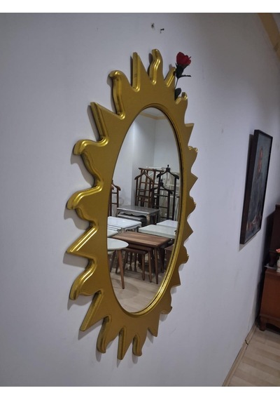 Ayna Güneş 90672 Model Parlak Gold Renk Kayın Torna Kutu Sevk El Yapım