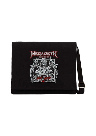 Megadeth Crush The World Siyah Kanvas Postacı Çantası