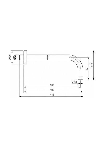 Ideal Idealrain Duvardan Duş Kolu 40cm-siyah Mat Siyah