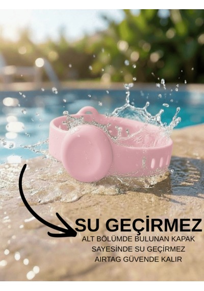 Beylini Airtag Yuvalı Bileklik Çocuk Yaşlı Alzahimer Demans  Bilekliği Boş Airtag Yuvalı Renkli Pembe