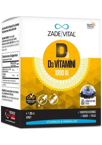 Zade Vital D3 Vitamini 1000 IU Sprey 20 ML