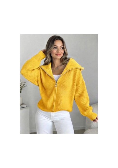 Flex Fashıon Kadın Esnek Örgü Fermuarlı Devrik Yaka Yumoş Triko Hırka Sarı - 760178304 Sarı - 760178304 Sarı Flex Fashıon Kadın Esnek Örgü Fermuarlı Devrik Yaka Yumoş Triko Hırka Sarı - 760178304 Sarı - 760178304 Sarı