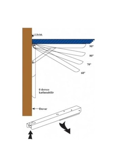 Katlanır Masa Ayağı 1 Çift Çinko 40cm Çok Renkli
