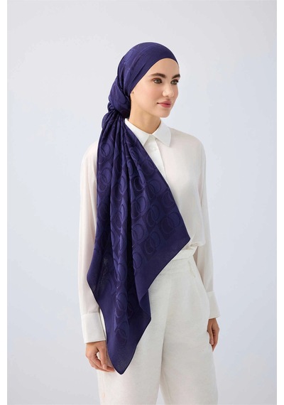 Imannoor İmannoor Dama Desen Lacivert Naia Pamuk Şal 70x200 241-3001-003 Lacivert
