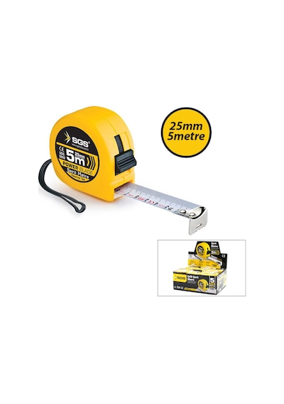 12 Adet 5mt X 25mt Stoplu Şerit Metre 5399 1
