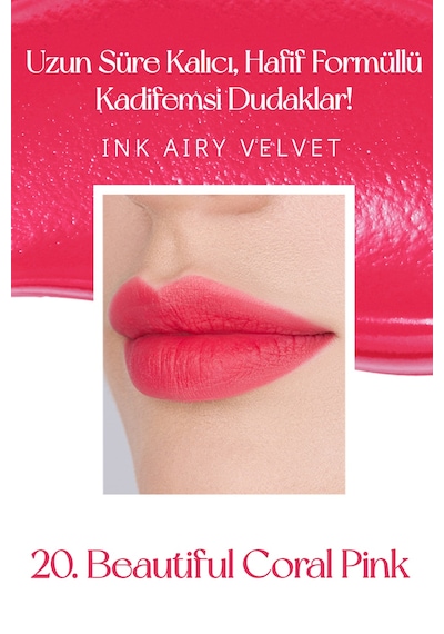 Peripera Ink Airy Velvet Ruj 20 Beautiful Coral Pink