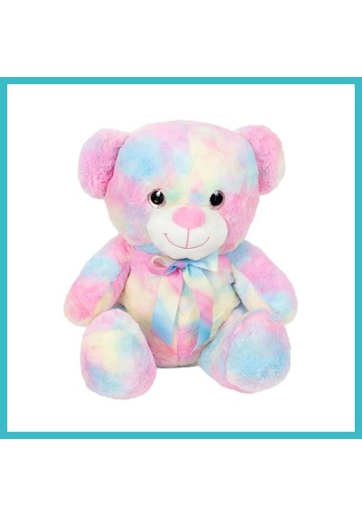 Bezos Gökkuşağı Renkli Peluş Ayı 45 Cm Dfnbez Çok Renkli