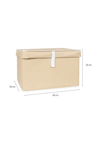 Kahverengi Çizgili Mini Çok Amaçlı Kutu Kumaş Kahverengi 50 X 70 Tr Diğer