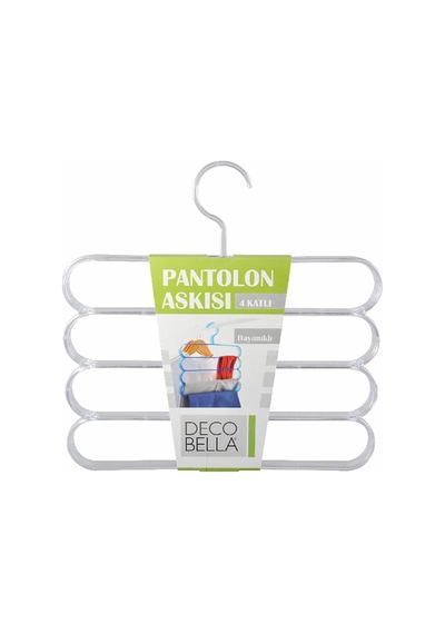 4 Bölmeli Seffaf Pantolon Askisi 510586 Plastik Beyaz Diğer