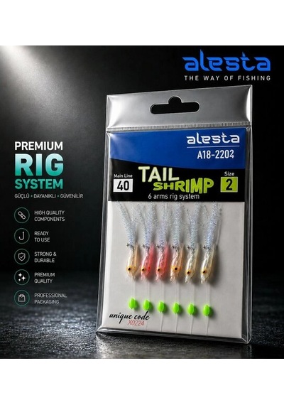 Alesta Taıl Shrımp Rıg X0284 6 Köstek Hazır Takım 0.35mm No:4 İğne