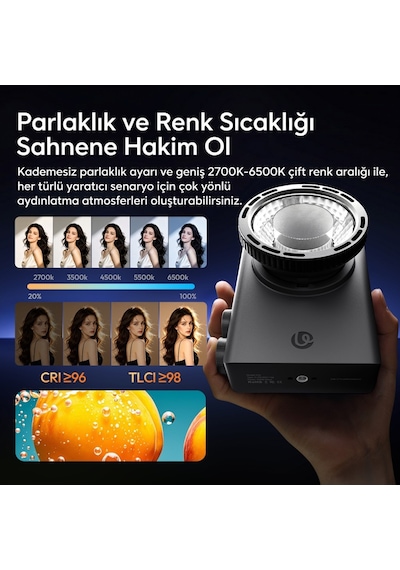 Ulanzi C01 100w Cob Bi-color Led Video Işığı Mini Bowens Condenser Lens - L252