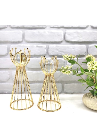 Gold Kaplama Metal 2'li Set Salon Olimpiyat Model Dekor 1 Takım