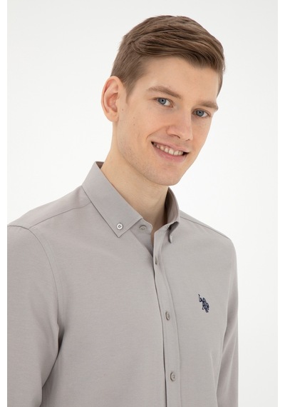 U.s. Polo Assn. Erkek Koyu Gri Gömlek Basic 50288629-vr080 Gri