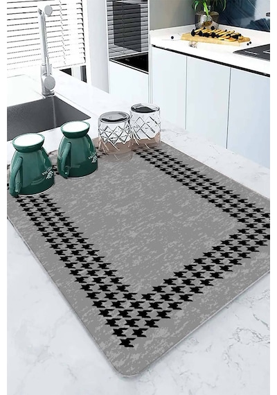 Gri Kazayağı Microfiber Bulaşık Kurutma Kurulama Matı Mm005