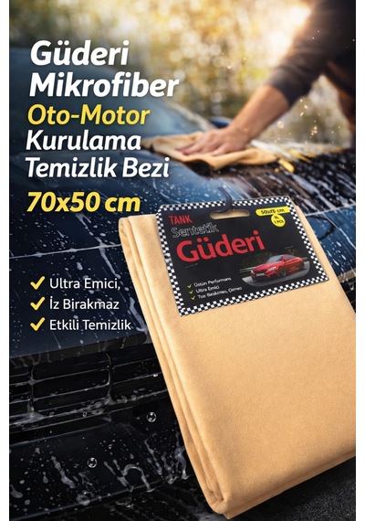 Güderi Mikrofiber Oto-motor Tank Temizlik Bezi 70x50 Cm