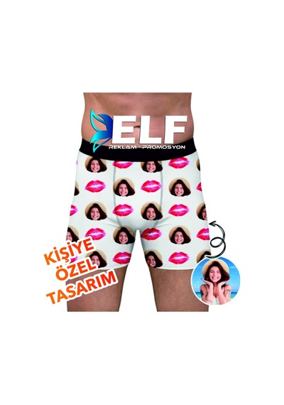 Kişiye Özel Resimli Öpücüklü Boxer Resimdeki Renk