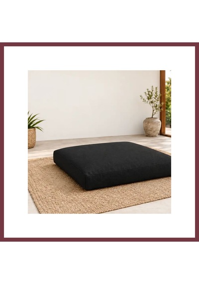 Storeşahin Düz Kare Yer Minderi 60 60 8 Cm Siyah Dış Mekân Shn0720