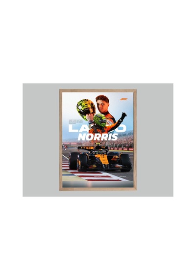 F1 Lando Norris Ahşap Çerçeveli Tek Parça Genç Odası Tablo Çok Renkli - 817659592 Çok Renkli