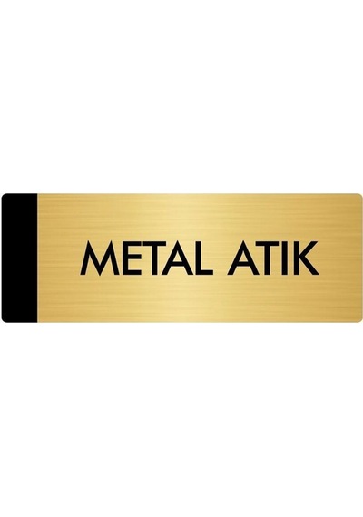 Metal Yönlendirme Levhası, Departman Kapı Isimliği Metal Atık 10x20 Cm Altın Renk