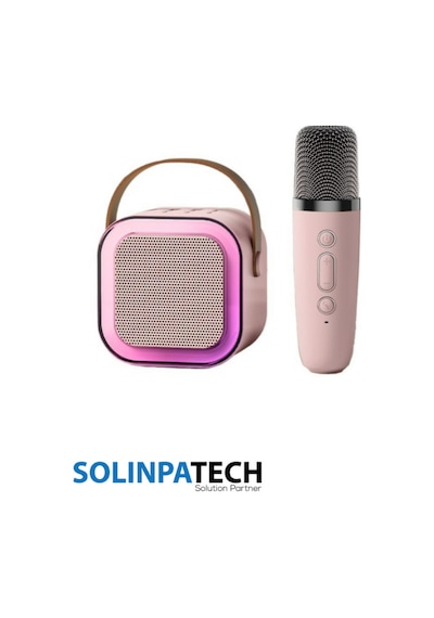 Karaoke Mikrofonlu Kablosuz Bluetooth Rgb Led Işıklı 5 Ses Efektli Hd Stereo Ses Usb/sd K12 Hoparlör