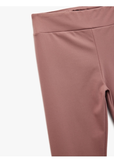 Koton Beli Lastikli Dikişsiz Basic Tayt Lila 6wkg40137ak Lila