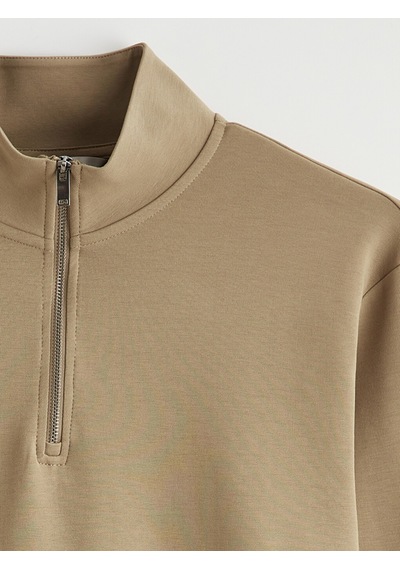 Lcw Vision Haki Dik Yaka Erkek Sweatshirt