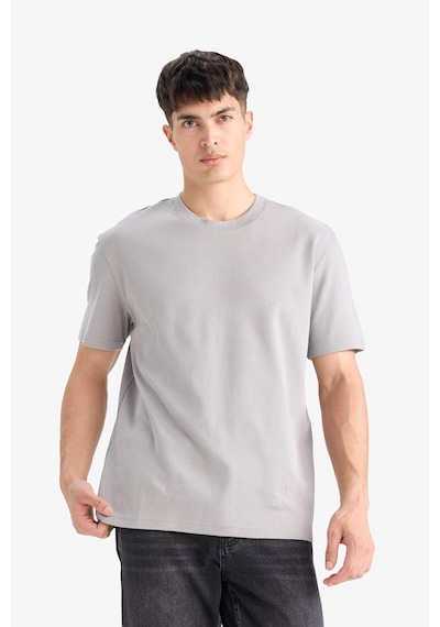 Defacto Regular Fit Bisiklet Yaka Basic Düz Kısa Kollu Tişört E7961ax25augr198 Gri