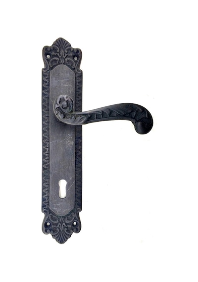 Antika Tarz Dekoratif Pirinç Sultan Banyo Kapı Kolu - 270x54mm, Oksit