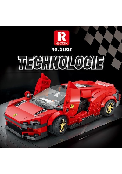 Reobrix Creator 11027 Ferrari Daytona Sp3 Spor Araba Yaratıcı Yapı Blok Seti Building Blocks - 350 Parça