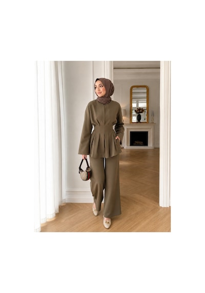 Unika Boutique Kadın Tesettür Takım Alt-üst İkili Takım Haki