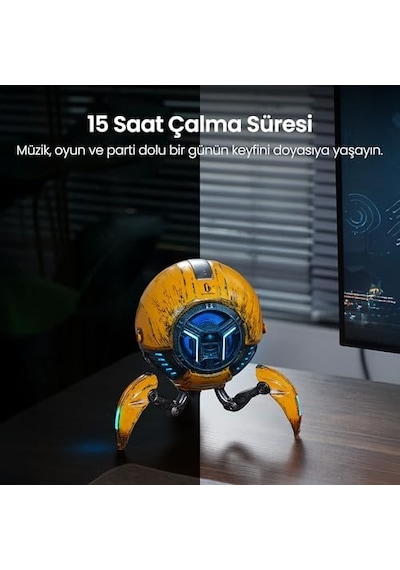 Mars Pro Bluetooth Hoparlör Mat Siyah Tasarım Sarı