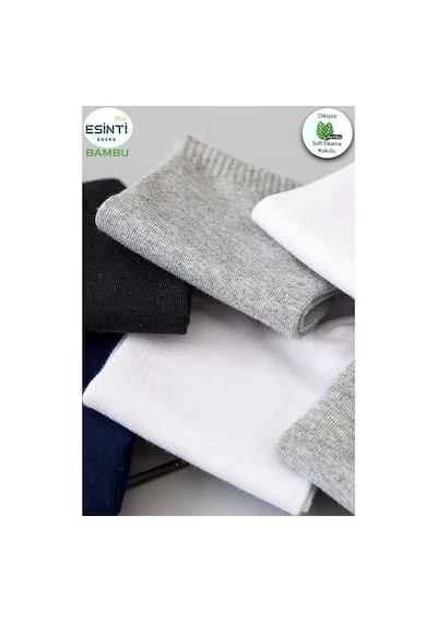 Esinti Erkek Spor Çorap Bambu Kokulu Beyaz Siyah Renkli Patik Çorap Kısa Ince Çorap 12 Adet Kırmızı