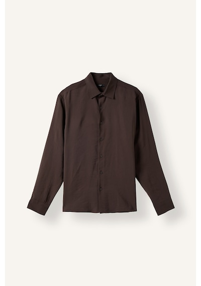 Defacto Regular Fit Polo Yaka Modal Uzun Kollu Gömlek H5254ax26aubn192 Kahve-bn192
