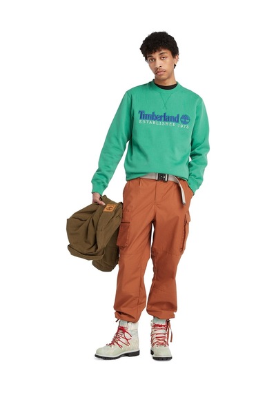 Timberland Embroidery Logo Brush Back Crew Neck Erkek Sweatshirt - Tb0a65dd 001