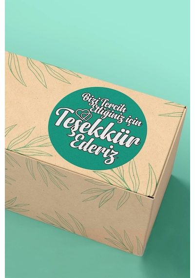 Teşekkür Ederiz Mint Yeşili Kargo Sticker 3x3cm St2159 Çok Renkli