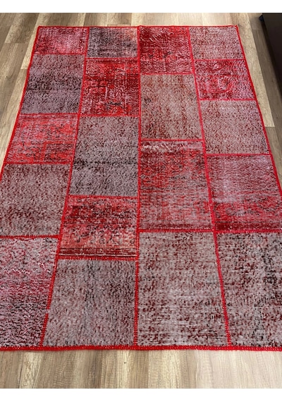 Hoom Rugs Patchwork Kırmızı El Dokuma Kilim