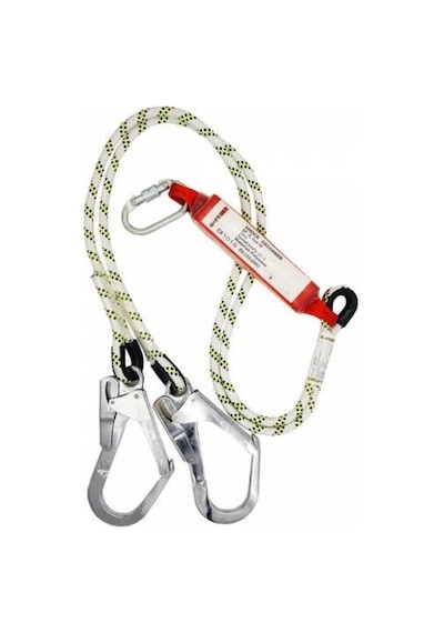 Safeset Lanyard Çift Kol Statik Halat Şok Emicili