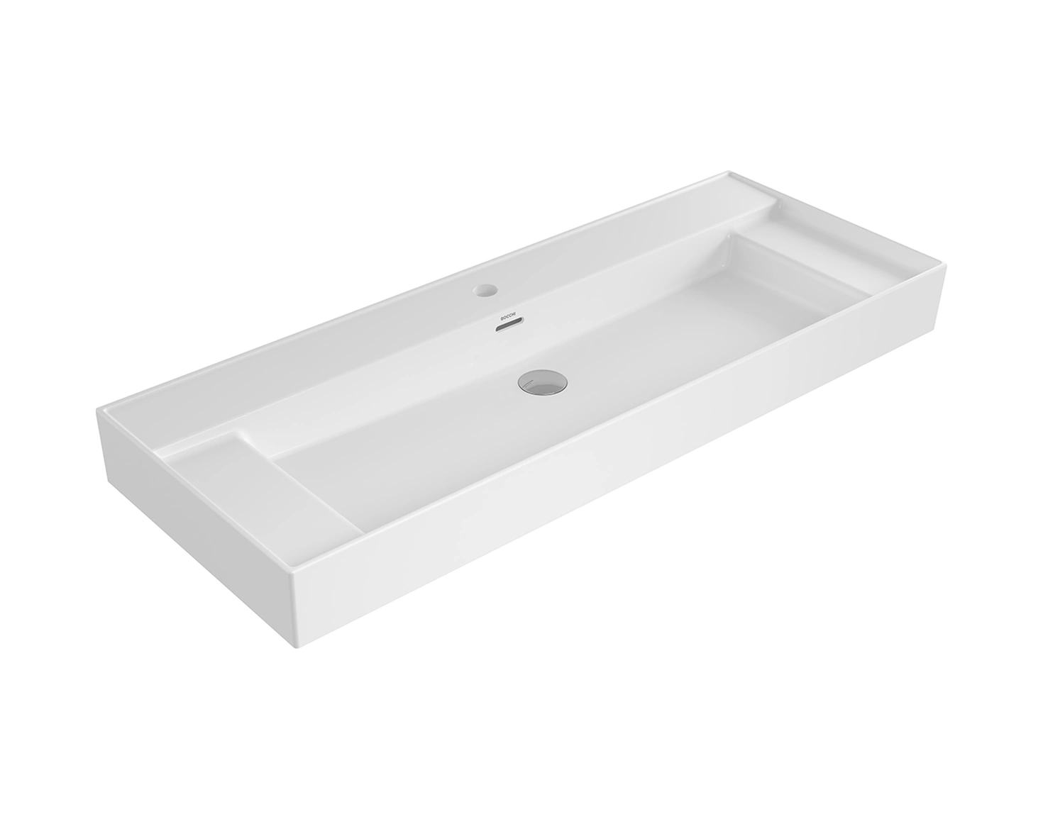 Bocchi Milano 1539-001-0126 Çift Etajerli Lavabo Parlak Beyaz 120 CM