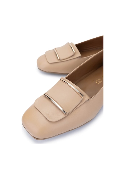 Tamer Tanca Kadın Hakiki Deri Bej Loafer Ayakkabı 1063 116-104 Bn Ayk Y25 Nude Dr Nude