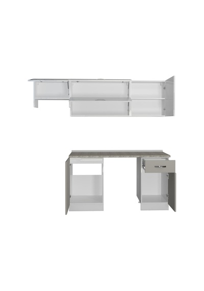 Decoraktiv Elite 220 Mdf Hazır Mutfak Dolabı - Tezgah Dahil - Kumtaşı - Beyaz Bej